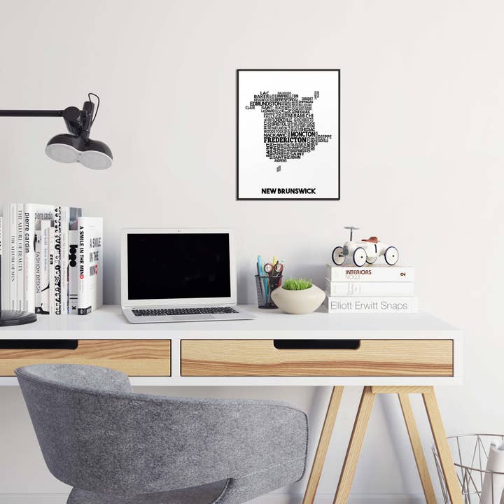 Damon D Chan - Wholesale Map - New Brunswick Cities Typography Map Print3