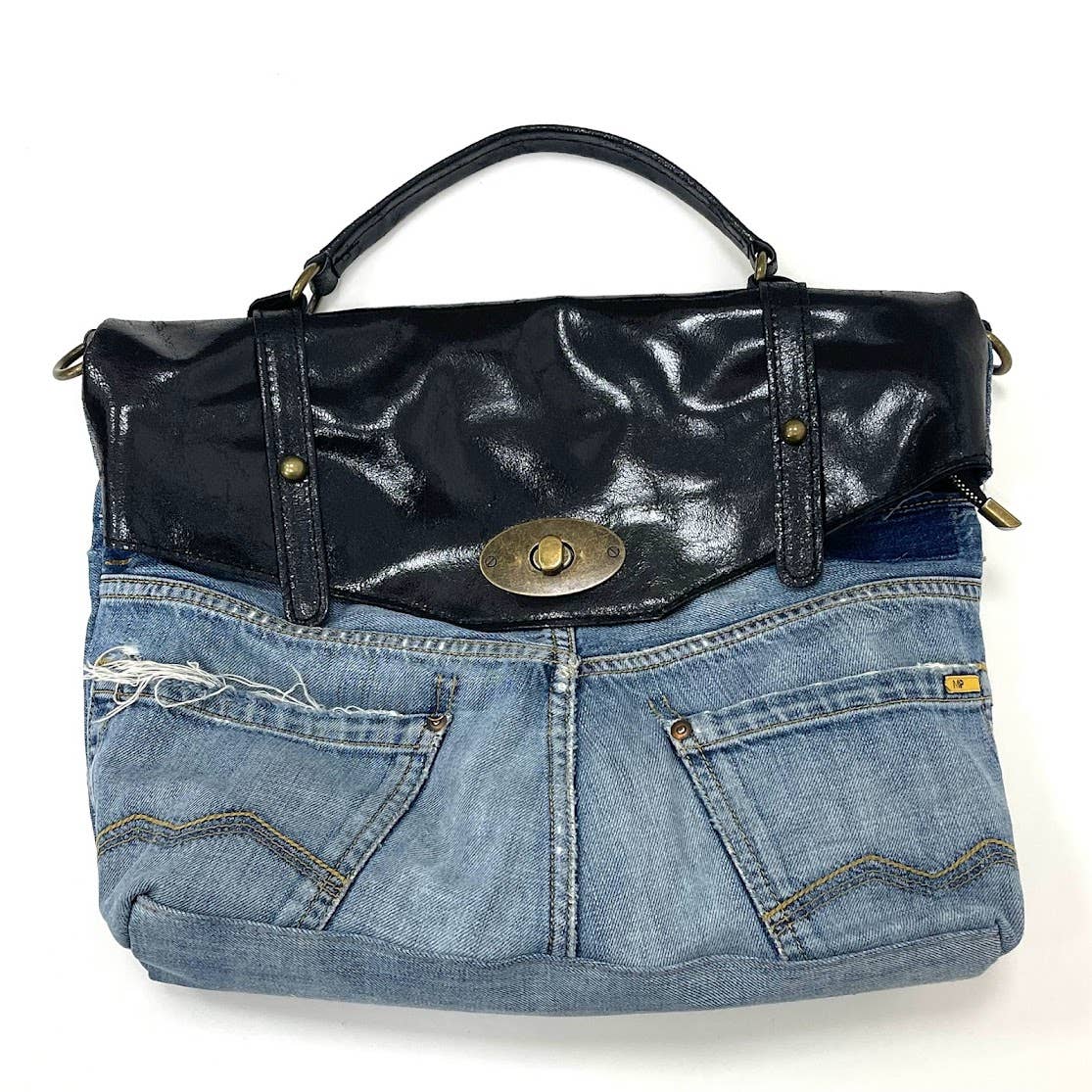 MILANO AMOUR - Wholesale Top Handle Bag - Women's - POSTINA LEONARDO VINTAGE DENIM PATTA SHINYLAMB COVER15