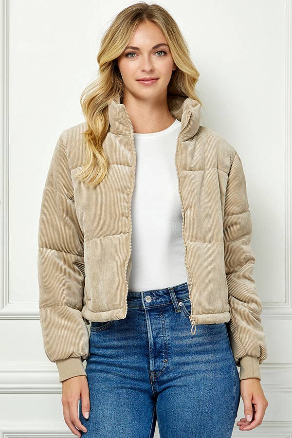 Veracci - Wholesale Puffer Jacket - Women's - Quilted Corduroy Puffer Jacket0