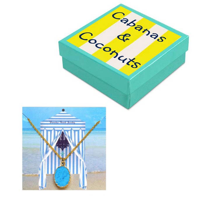 Oval Turquoise Necklace Gift Box Set for wholesale by PARADISE BEACH COMPANY