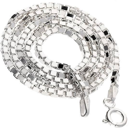 Silver Insanity - Wholesale Link & Chain Necklace - 2mm Sterling Silver Box Chain Necklace | Made in Italy1