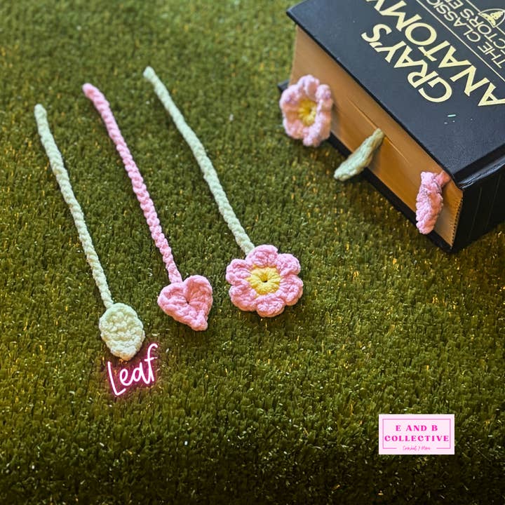 Crochet Leaf 6" Bookmark for wholesale by E and B Collective