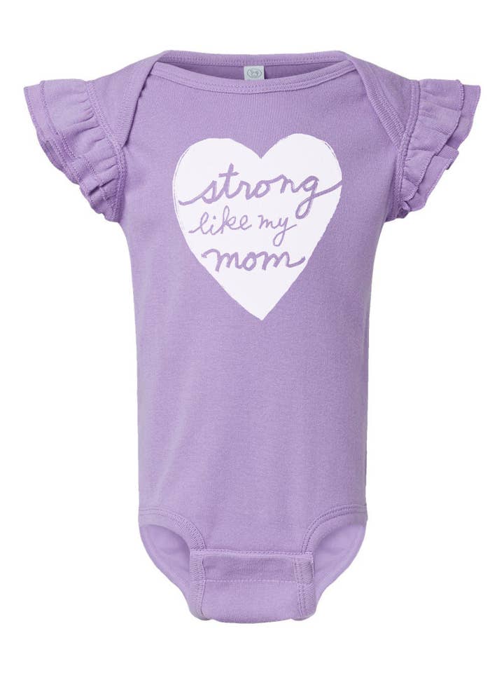 Megan Lee Designs - Wholesale Bodysuit (Non-Footed) - Baby - Strong like my Mom : Baby Onesie with Flutter Sleeves (Lilac