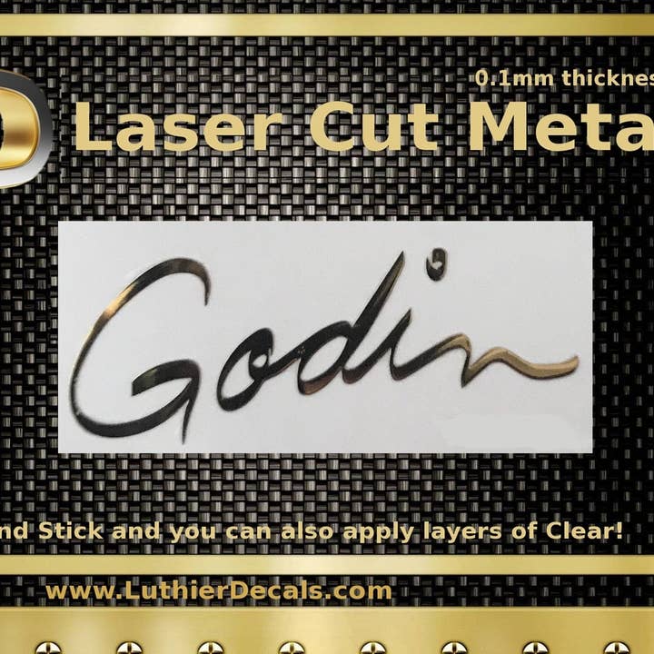 Godin Guitarra Decalque Dourado 3D Autocolante Decalque M72 por atacado de Luthier decals