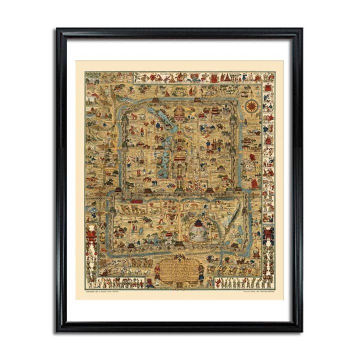 Beijing Peking Map Vintage City Poster Print on Matte Paper Decorative Antique Wall Decor City Map of Asia for wholesale by Maps Vintage