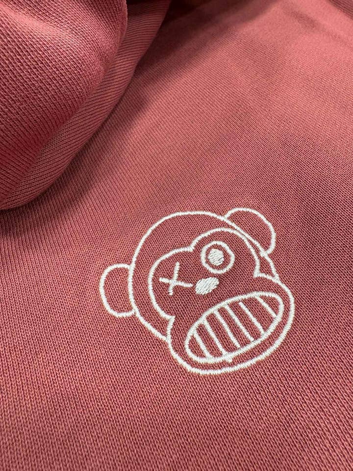 Unisex Sweatshirt Blessed Madness Crazy Monky Embroidery Wine for wholesale on Faire7