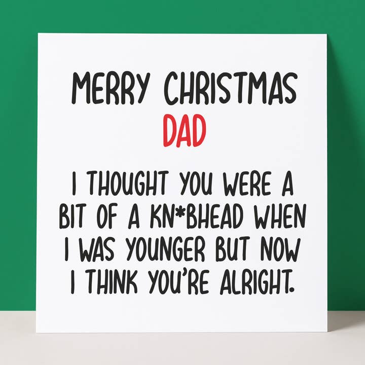 KNOBHEAD DAD - CHRISTMAS CARD for wholesale by Pack a Punch Designs