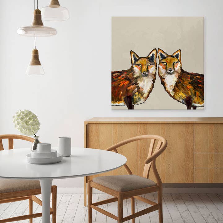 Fox Duo Canvas Wall Art for wholesale by GreenBox Art
