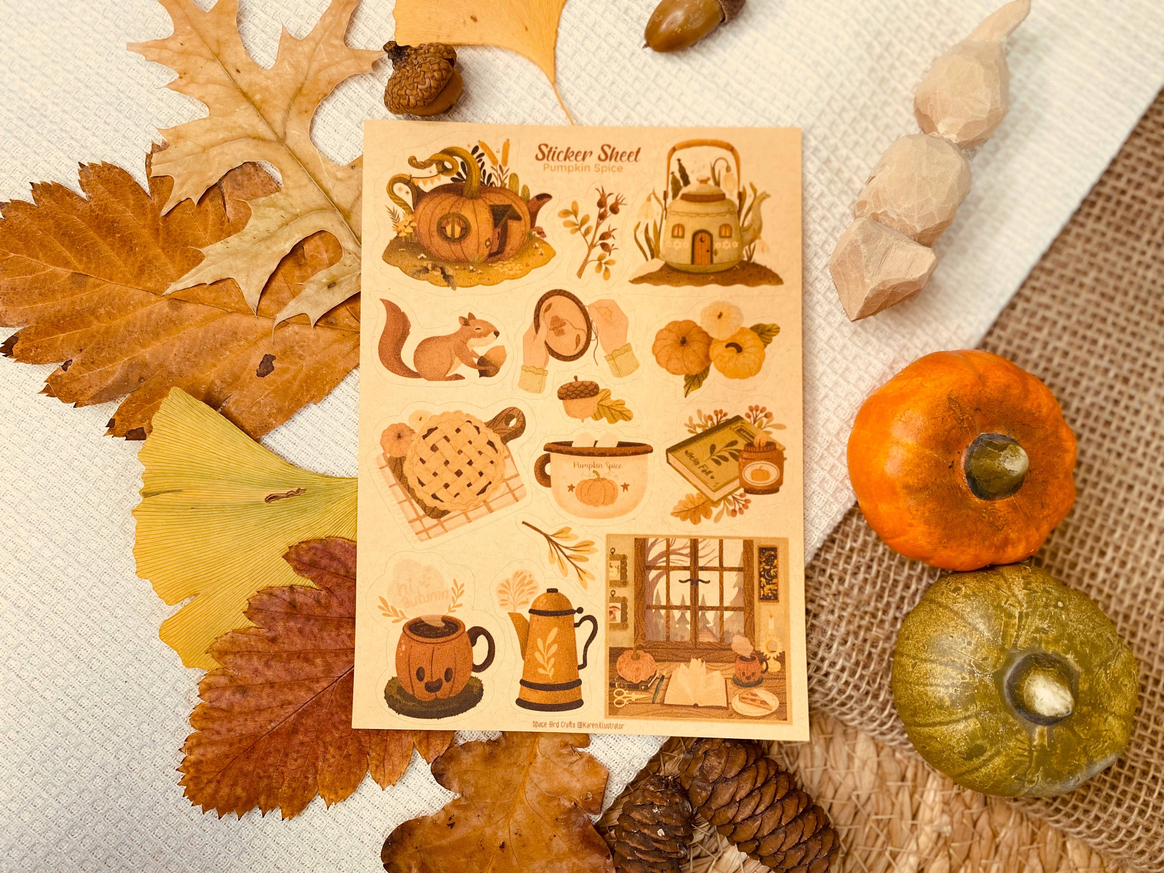 Split Moon Studios - Wholesale Sticker - Pumpkin Spice Sticker Sheet - Sticker Sheet - Bullet Journal1