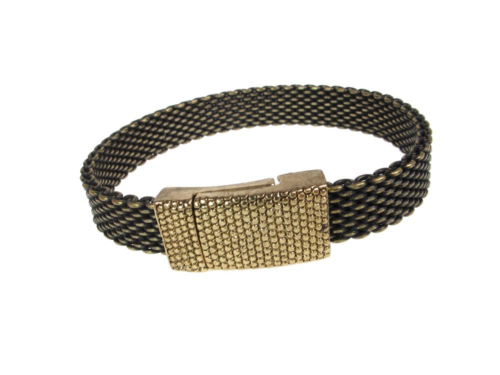Erica Zap Designs - Wholesale Link & Chain Bracelet - Flat Mesh Bracelet with Textured Magnetic Clasp1