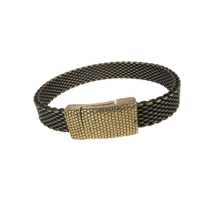 Erica Zap Designs - Wholesale Link & Chain Bracelet - Flat Mesh Bracelet with Textured Magnetic Clasp1
