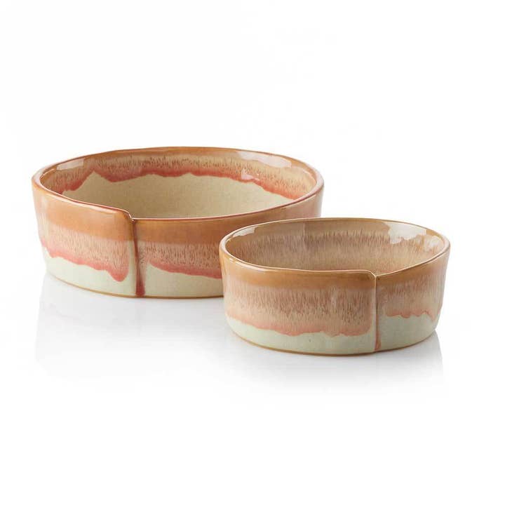 Canyon Edge Stoneware Ceramic Slab Bowls - Set of 2 for wholesale by SERRV International