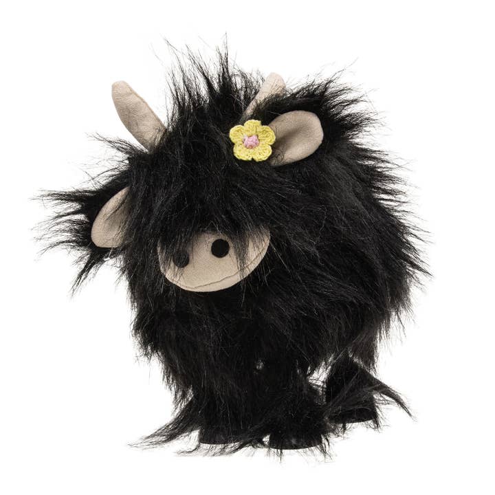 Black Fluffy Bobbing Highland Cow for wholesale by Bright Ideas