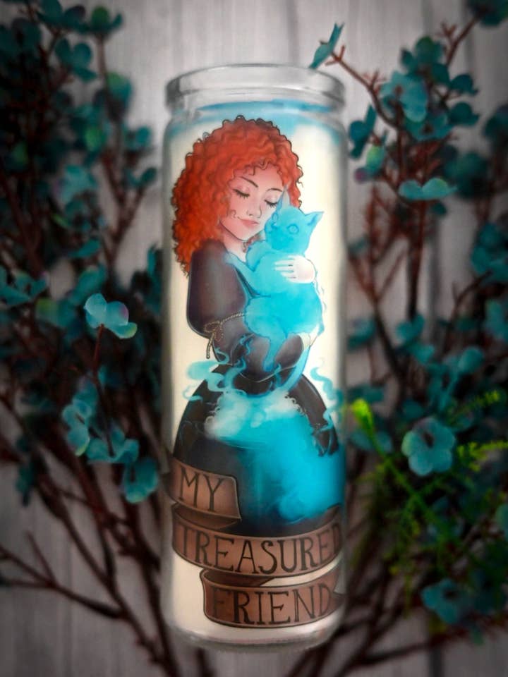 Cat Grief "Treasured Friend" Prayer/Spell Candle for wholesale by Krimson Canvas