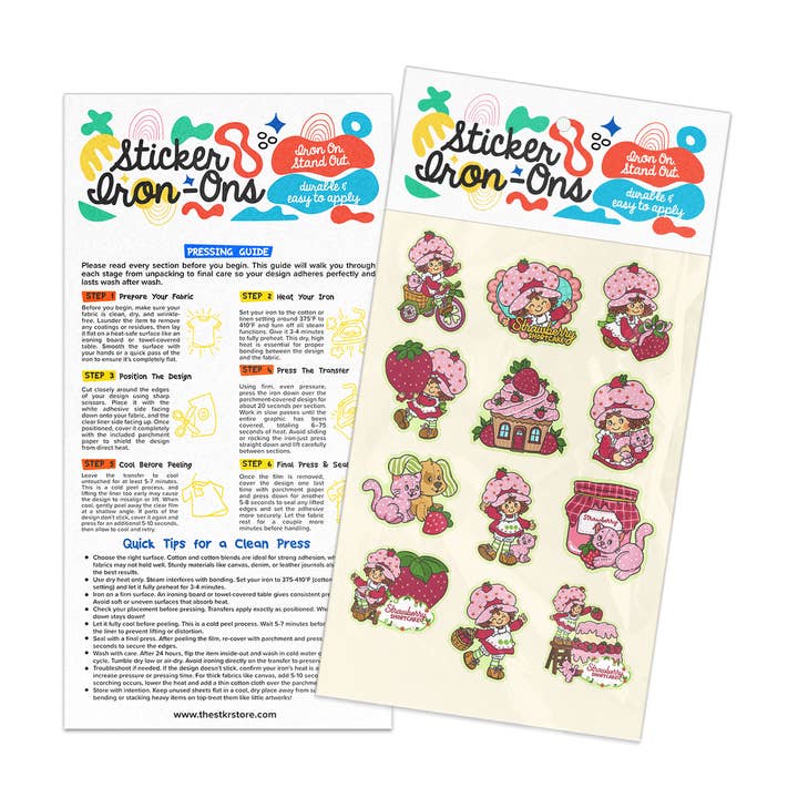 Strawberry Sticker Iron-Ons for wholesale by Girls Printing House