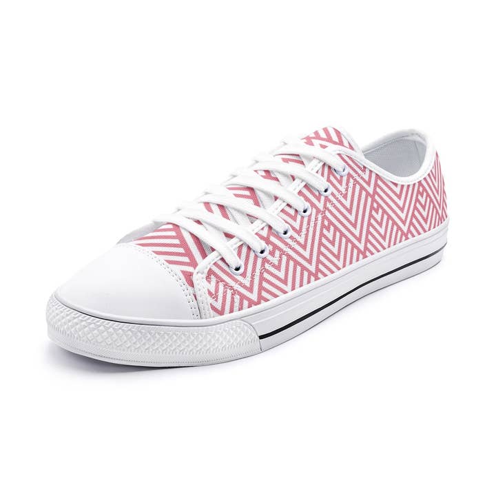 Maykha Pink - Kachin Traditional - Unisex Low Top Canvas Shoes for wholesale by Oh Pote