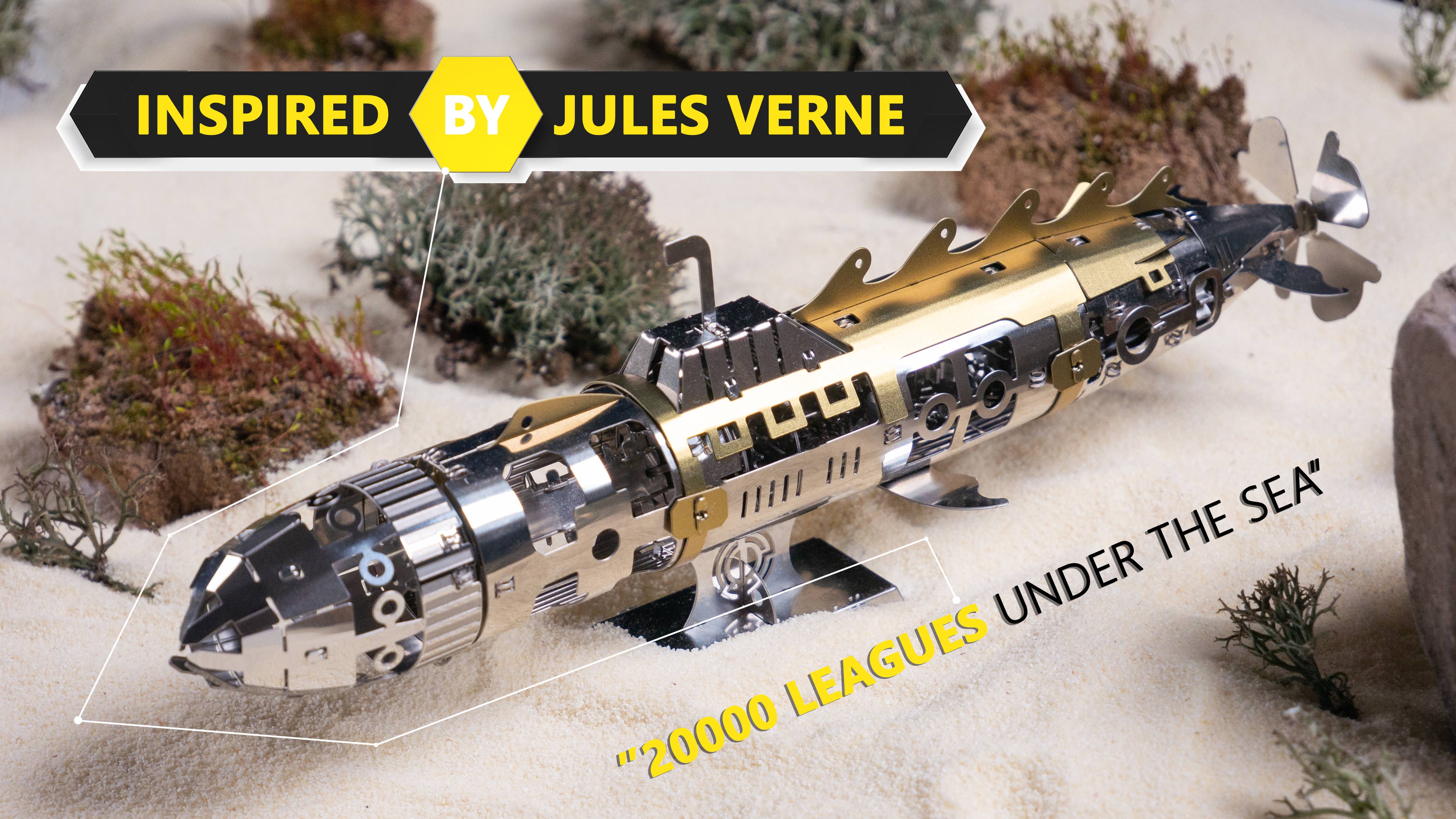 METAL-TIME INC. – Kit de artesanato DIY por atacado – Modelo DIY do Elusive Nautilus Submarine de Júlio Verne3
