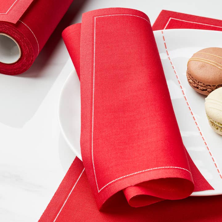 Rouge à Lèvres Rouge Coton Déjeuner Serviettes 25 Unités pour la vente par MY DRAP