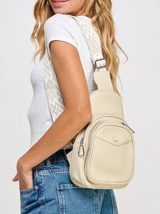 Fame Textured PU Leather Sling Bag for wholesale by ClassiQ