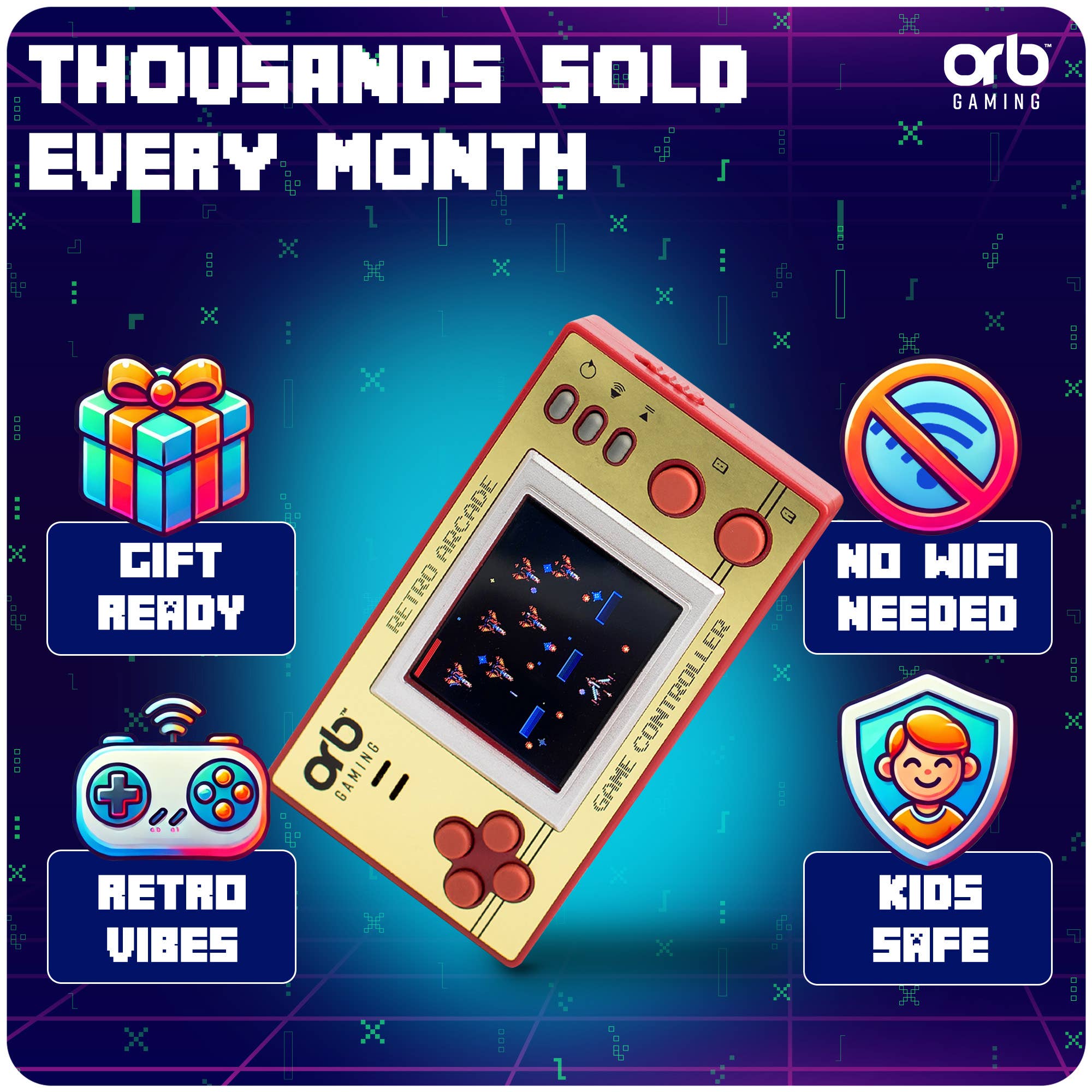 Thumbs Up! - Wholesale Electronic Toy - Kids & Baby - Orb - Retro Mini Handheld Games Console (150-in-1 Games)5