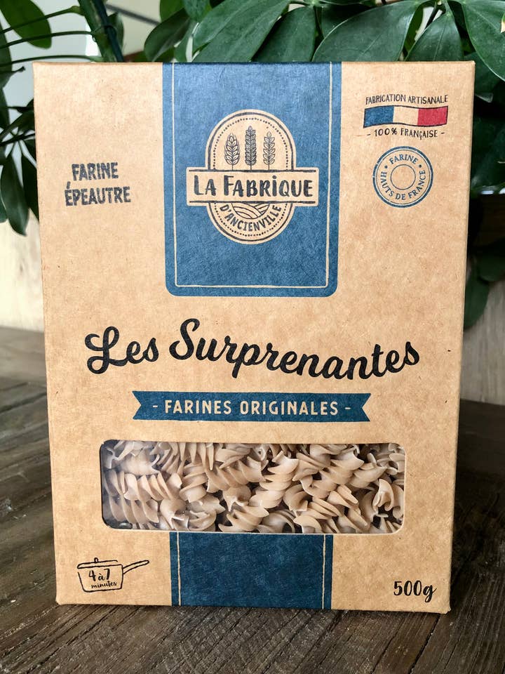 “Pasta” - Spelt fusilli T80 - 500g for wholesale by La Fabrique d'Ancienville
