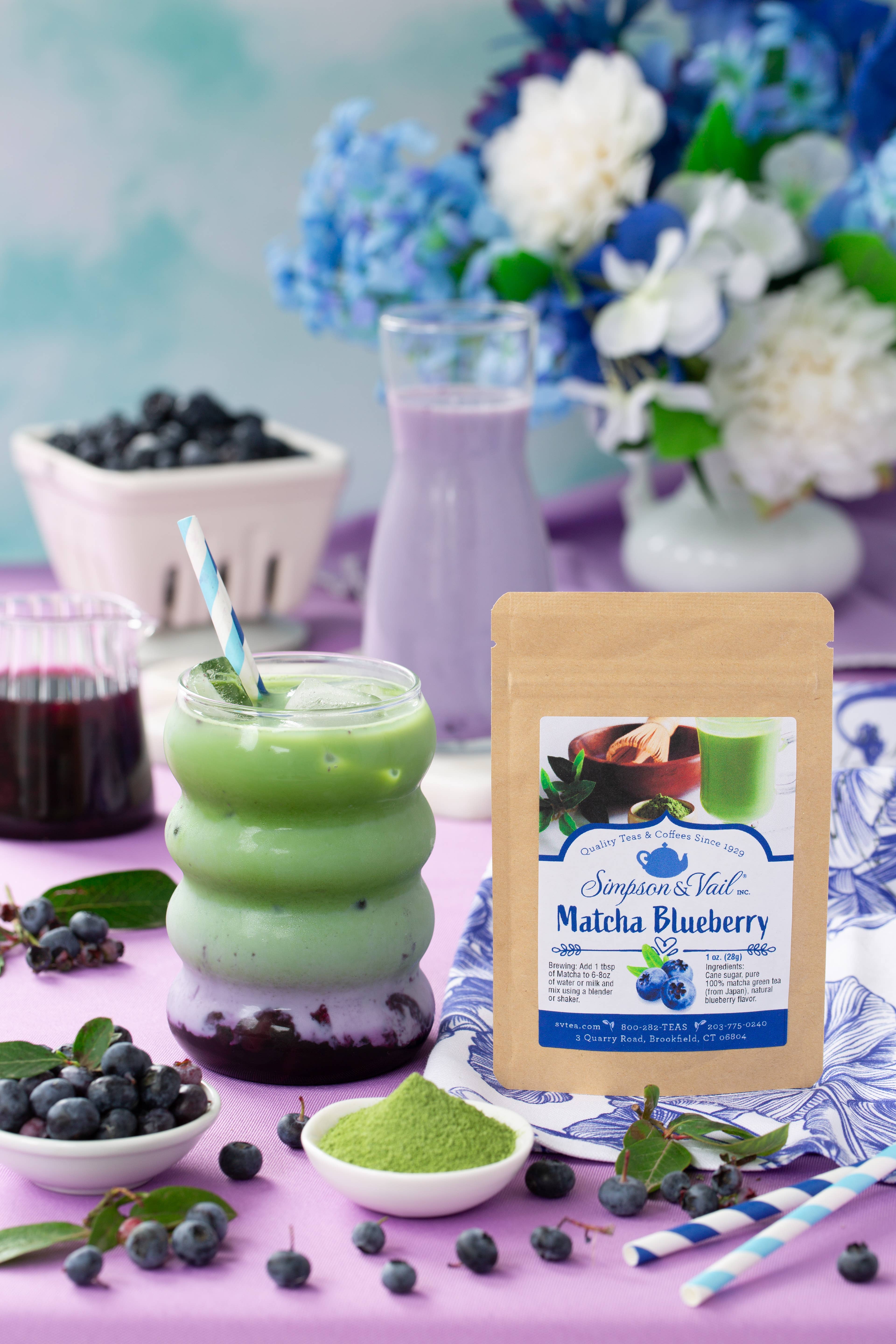 Simpson & Vail - Wholesale Loose Tea - Matcha Powdered Green Tea - Blueberry2