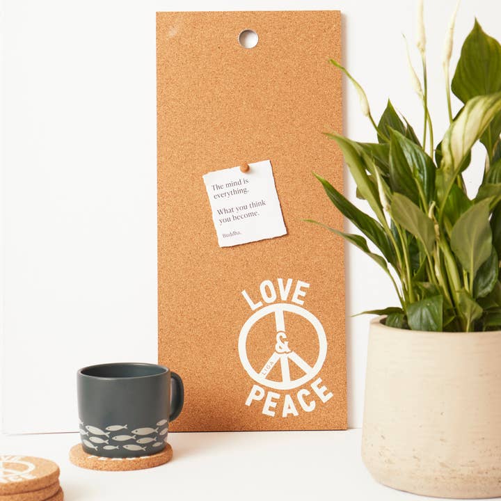 Cork Memo Board - Love & Peace for wholesale by LIGA