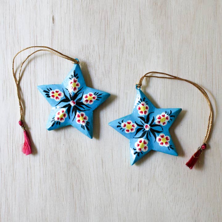 Venture Imports LLC - Wholesale Ornament - Paper Mache Star Ornament6