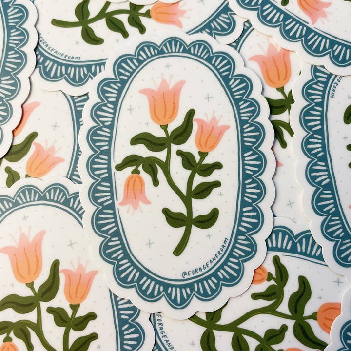 Flower Crest Sticker for wholesale by Forage and Roam Design Co., LLC