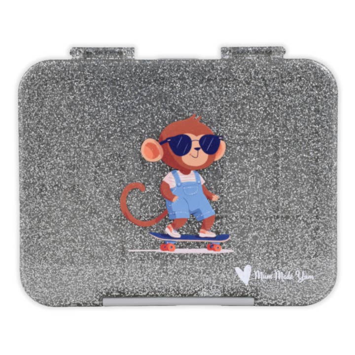 Bento Lunchbox (Large) - Sparkle Silver Monkey for wholesale by Mum Made Yum
