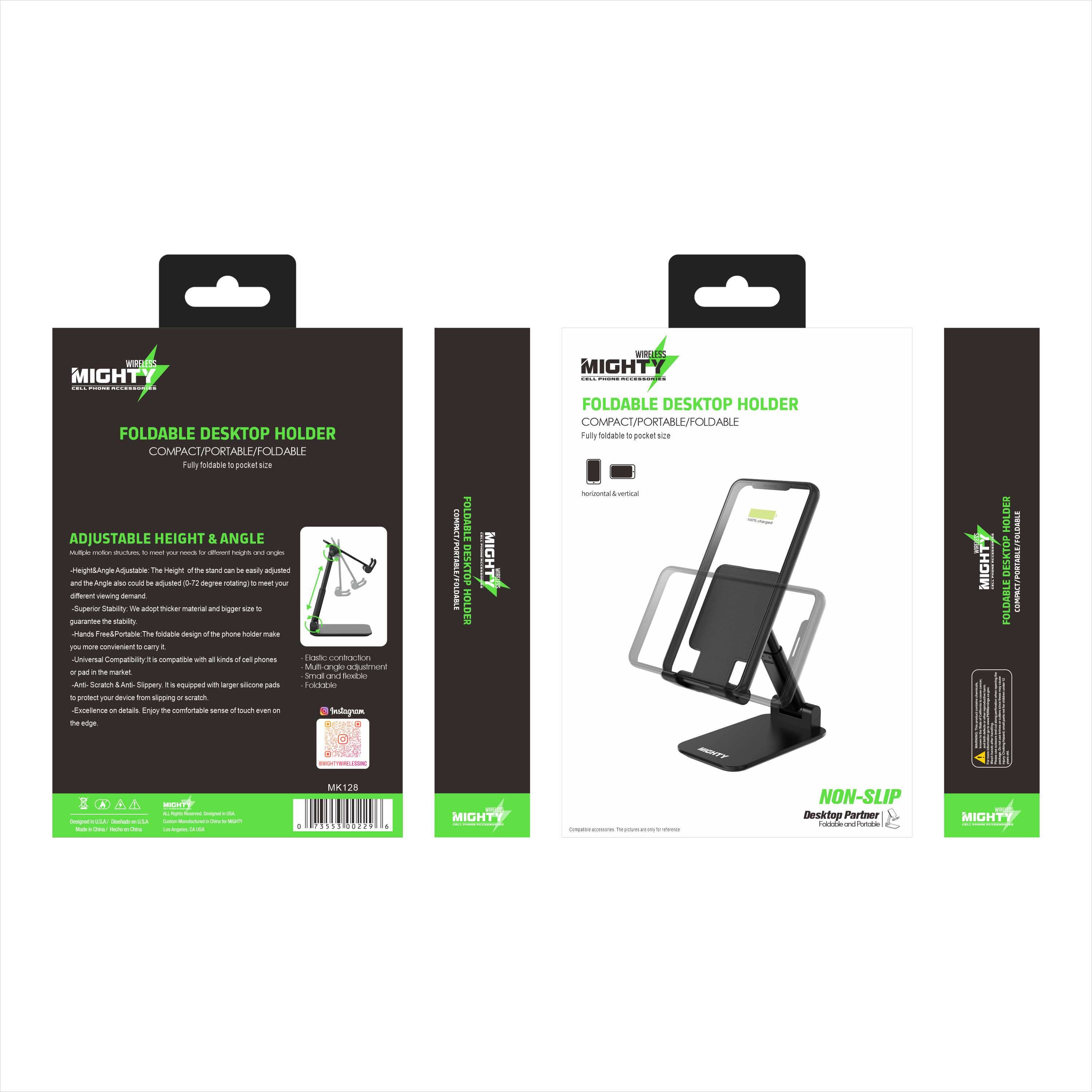 Mighty Wireless - Wholesale Phone/Tablet Stand - Mighty Foldable Universal Phone Stand MK128 2