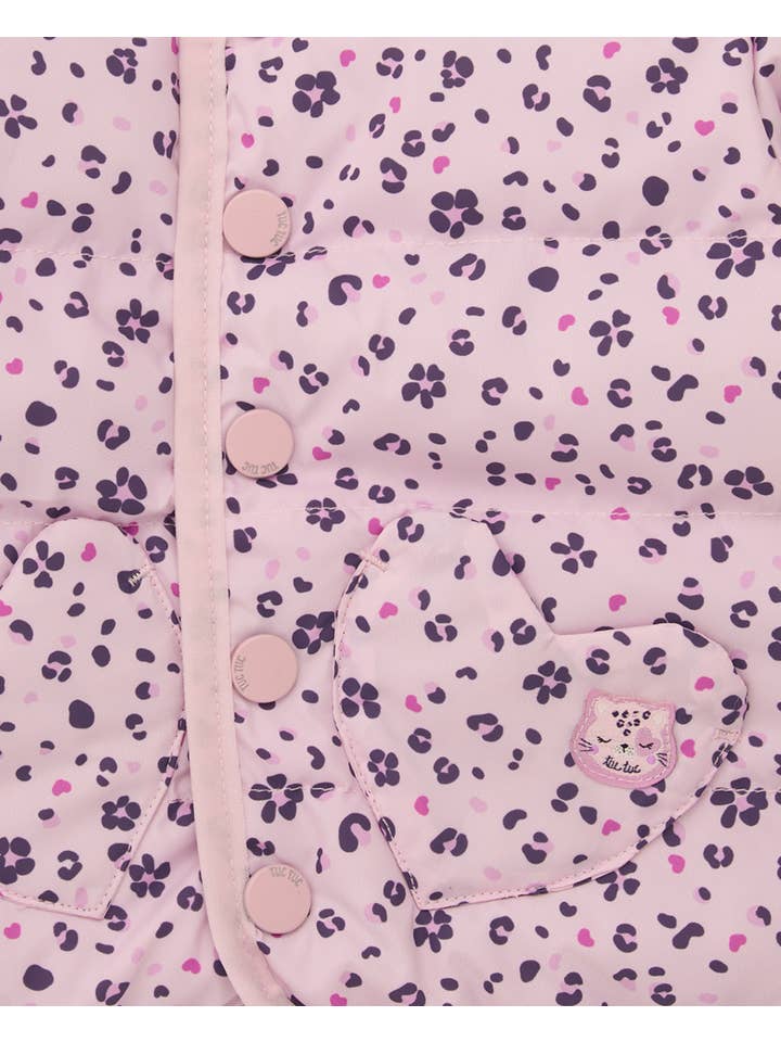 tuc tuc - Wholesale Parka - Kids - Quilted parka for girls in pink with flowers and hearts2
