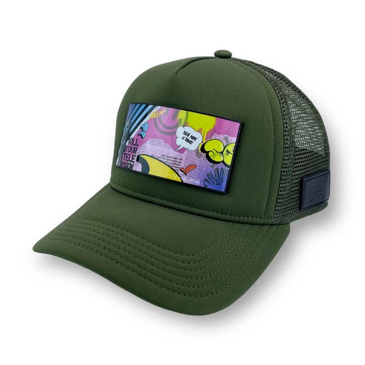 PARTCH Sense Art afneembare truckerhoed Kaki Groen voor wholesale door PARTCH