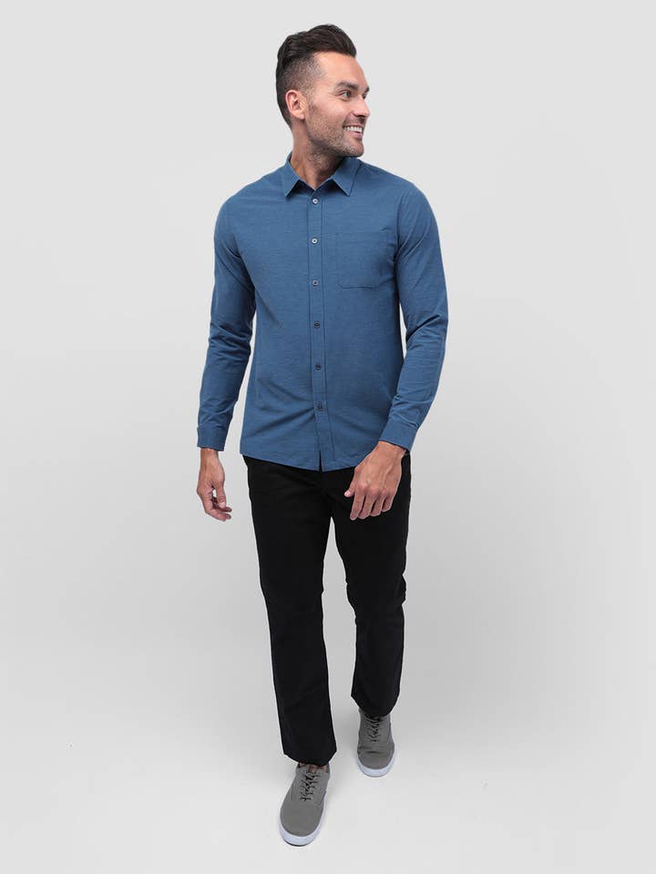 INTO THE AM - Vente Chemise à col boutonné – homme - Chemise boutonnée à manches longues pour hommes26