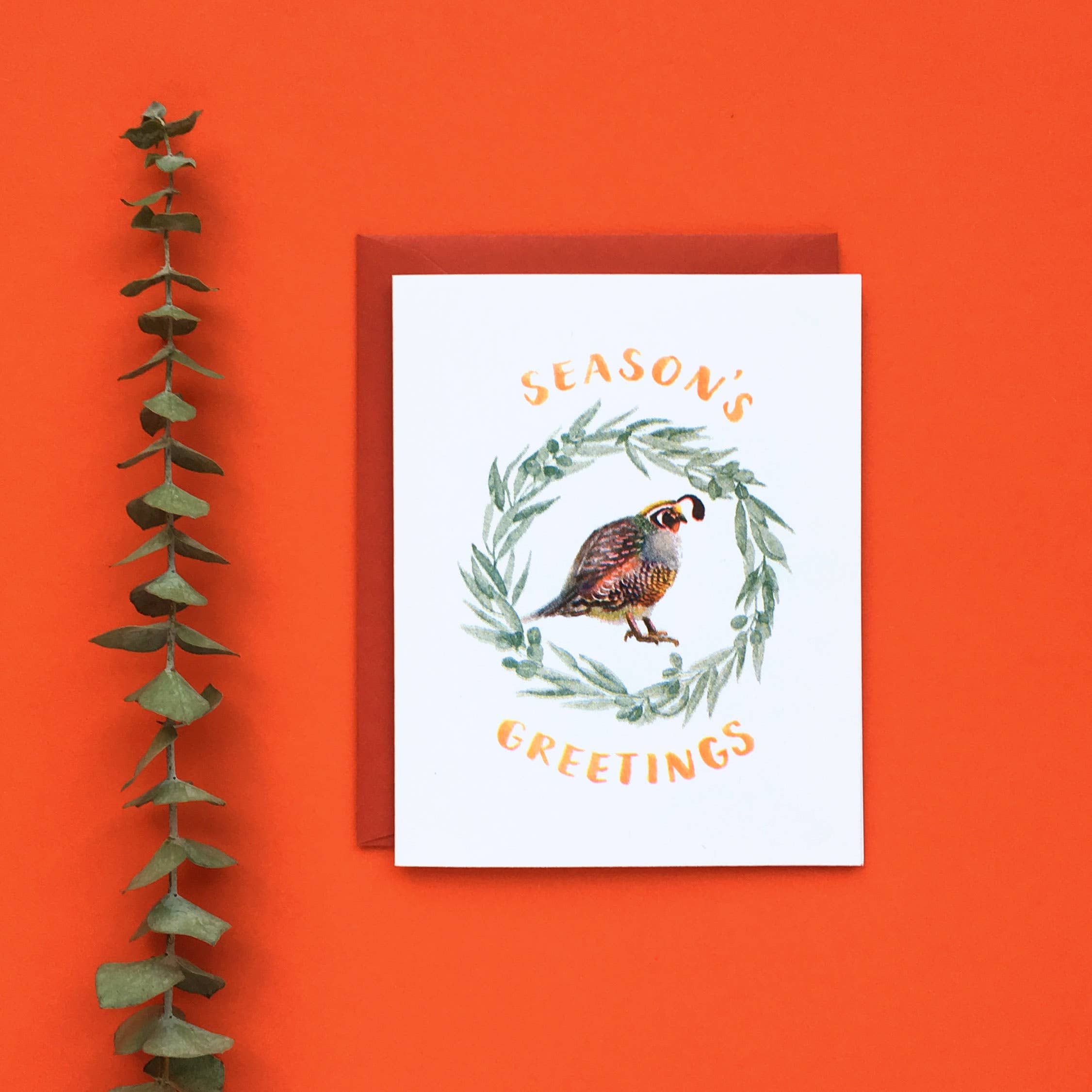 REMOVED BRAND - Wholesale Season's Greetings Card - California Quail Card     0