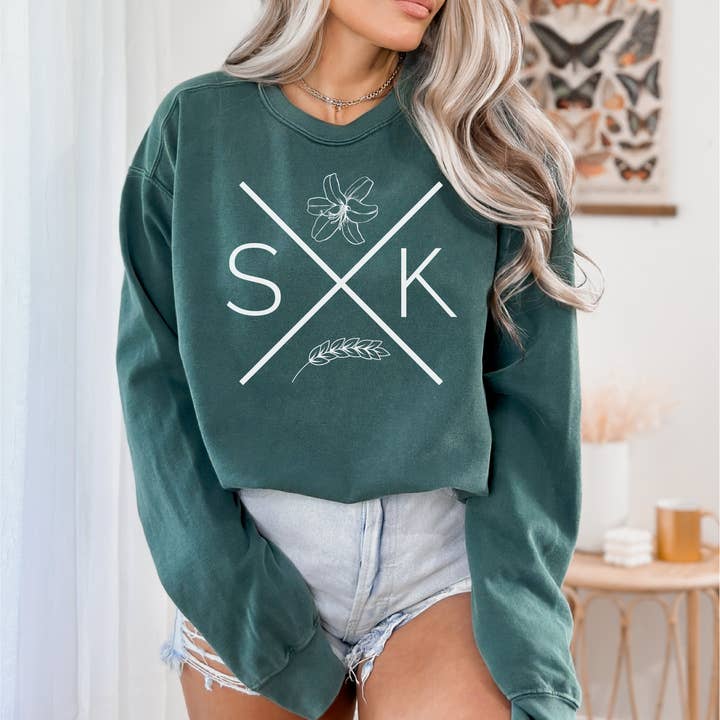 SASK X PREMIUM Crewneck Sweatshirt | Saskatchewan kläder för wholesale av DIYxe