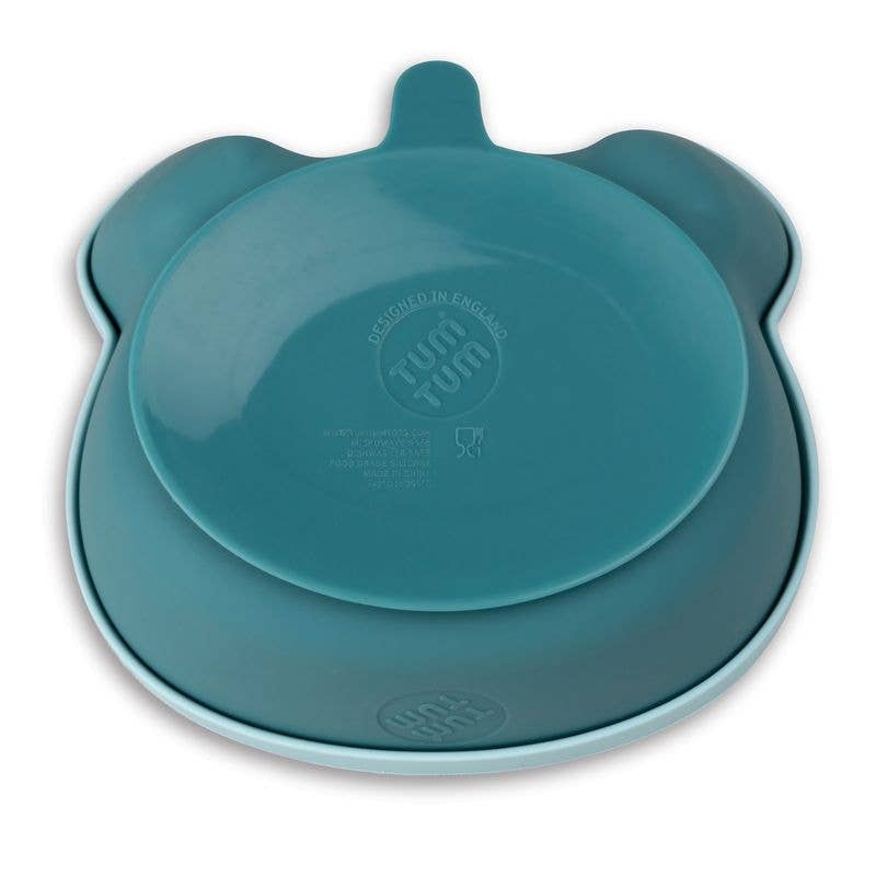 Hippychick – wholesale Feeding set – Baby – Tum Tum Silicone Weaning Bowl/Spoon Set - Boris Bear - Blue1