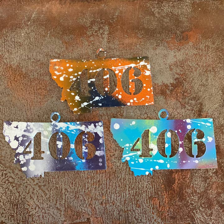 Estado con adorno de código postal para venta al por mayor de Cut-n-rust LLC