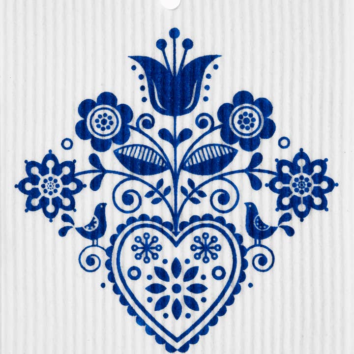 Serviette de toilette suédoise Scandic Heart w/Birds pour la vente par Talla Imports