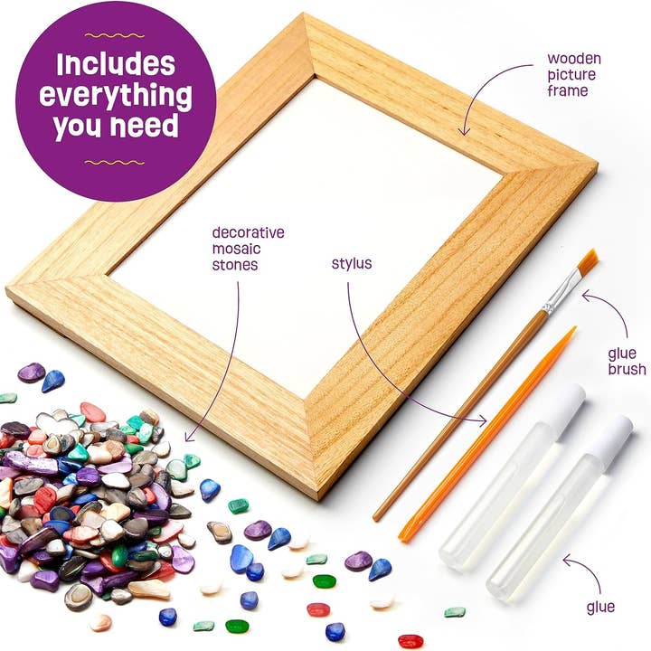 Dan&Darci - Wholesale DIY Craft Kit - Kids - DIY Mosaic Picture Frame Kit for Kids