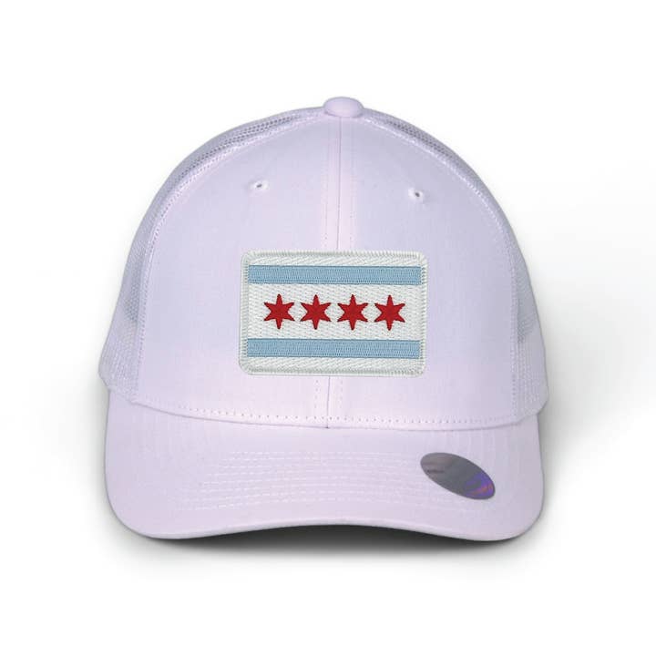Cotton Mule - Wholesale Trucker Hat - Unisex - Chicago Flag Patch Trucker Hat3