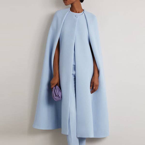 Conjunto de capa e calças com gola redonda de cor sólida por atacado de UZ Wholesale Store