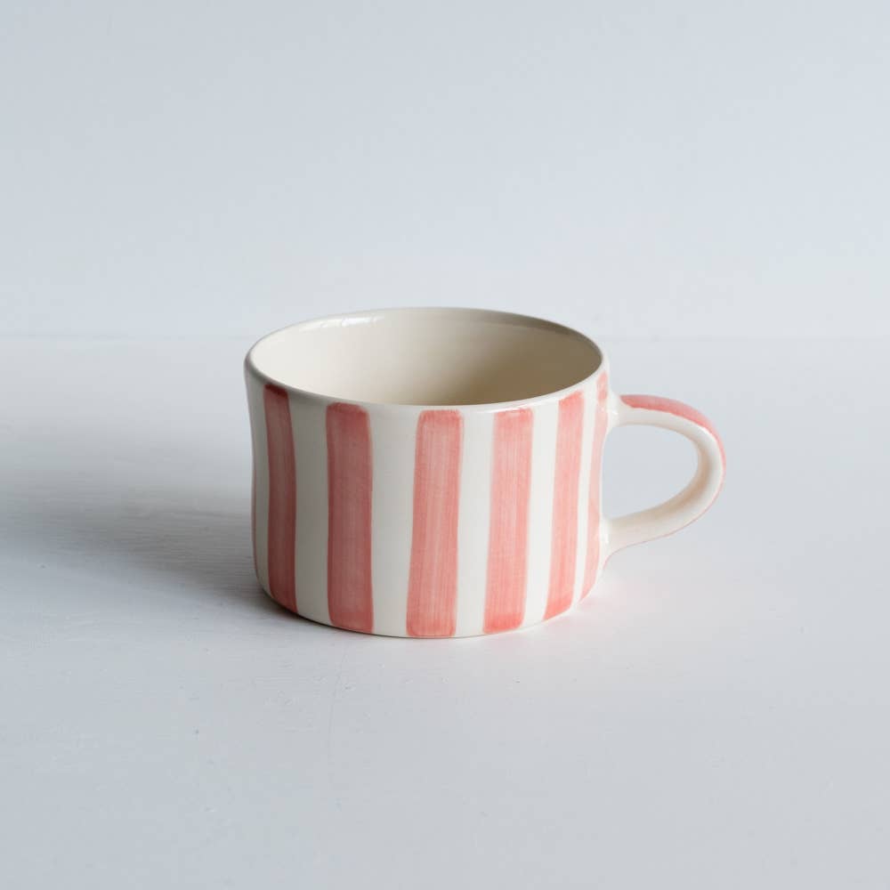 Musango - Wholesale Coffee Mug - Handmade & Painted Latte Style Musango Mugs in Candy Stripe4