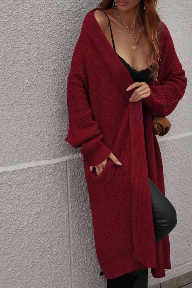 UNISHE - Wholesale Cardigan - Women's - Plain Long Length Open Sweater Cardigans MY02116