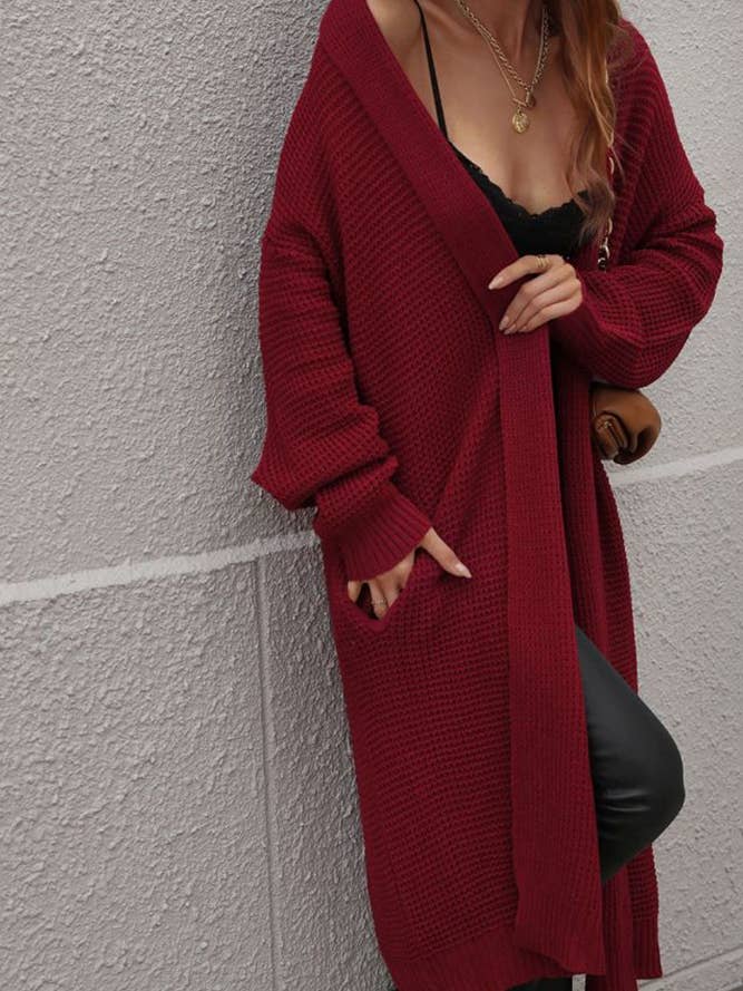 UNISHE - Vente Cardigan – femme - Cardigans ouverts longs unis MY02116