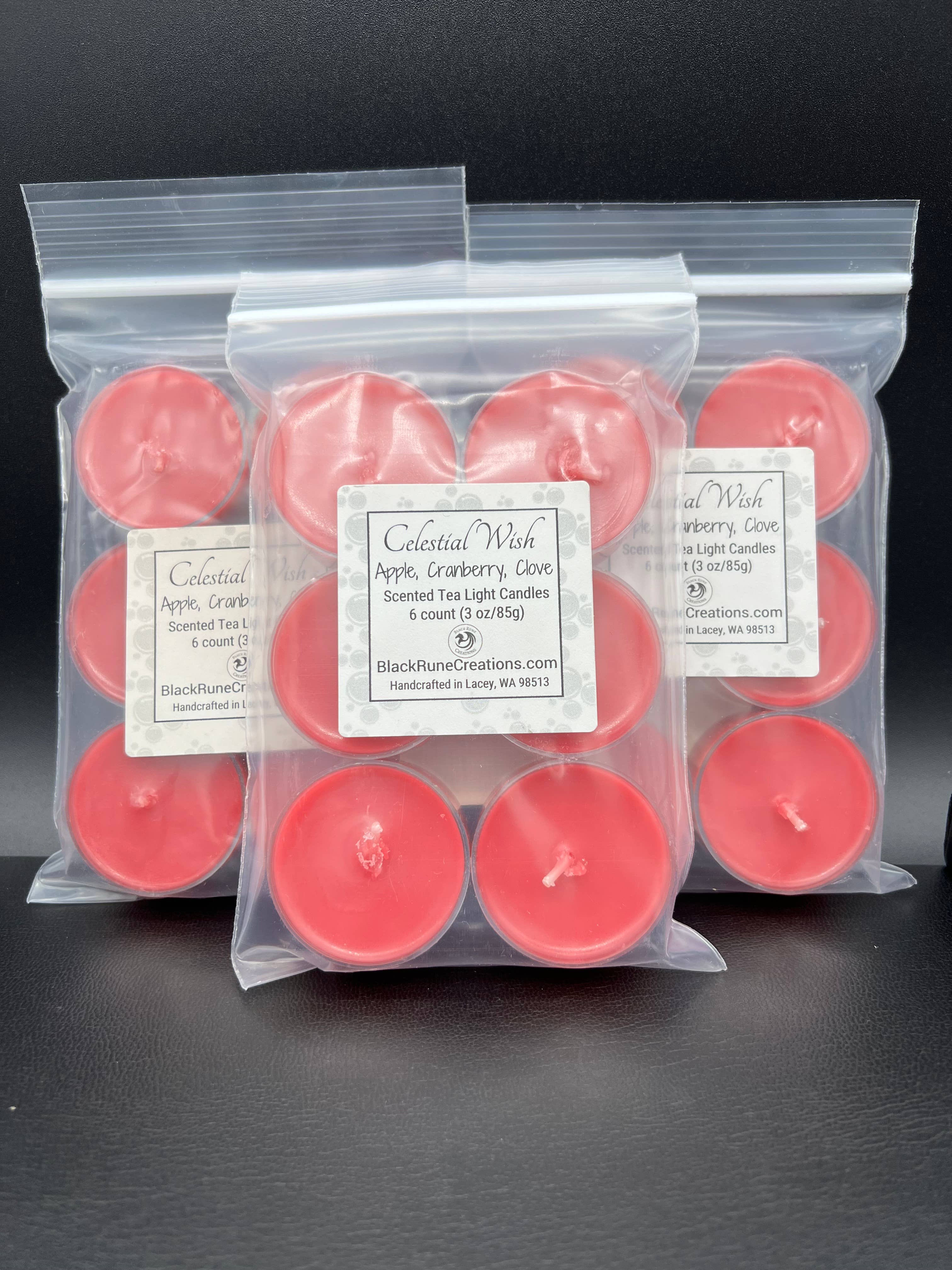 Black Rune Creations - Wholesale Tea Light Candles - Celestial Wish Natural Soy Wax Tea Light Candles1
