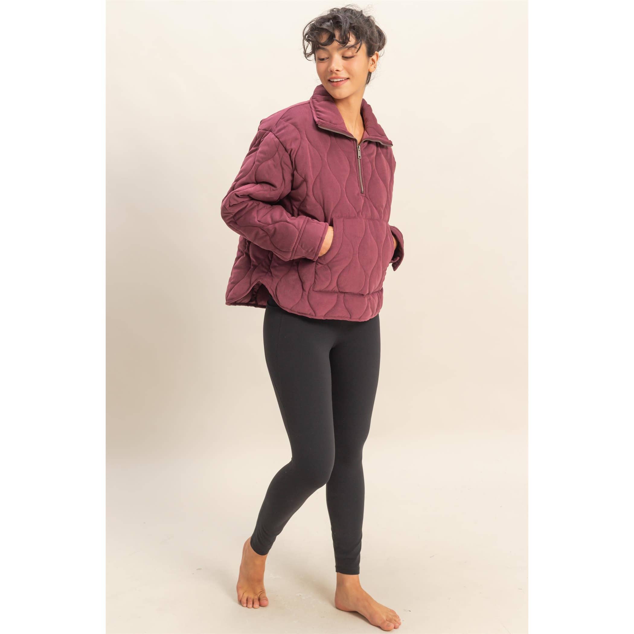 HYFVE - Vendita all'ingrosso Giacca - Donna - Pullover trapuntato a collo alto con mezza zip10