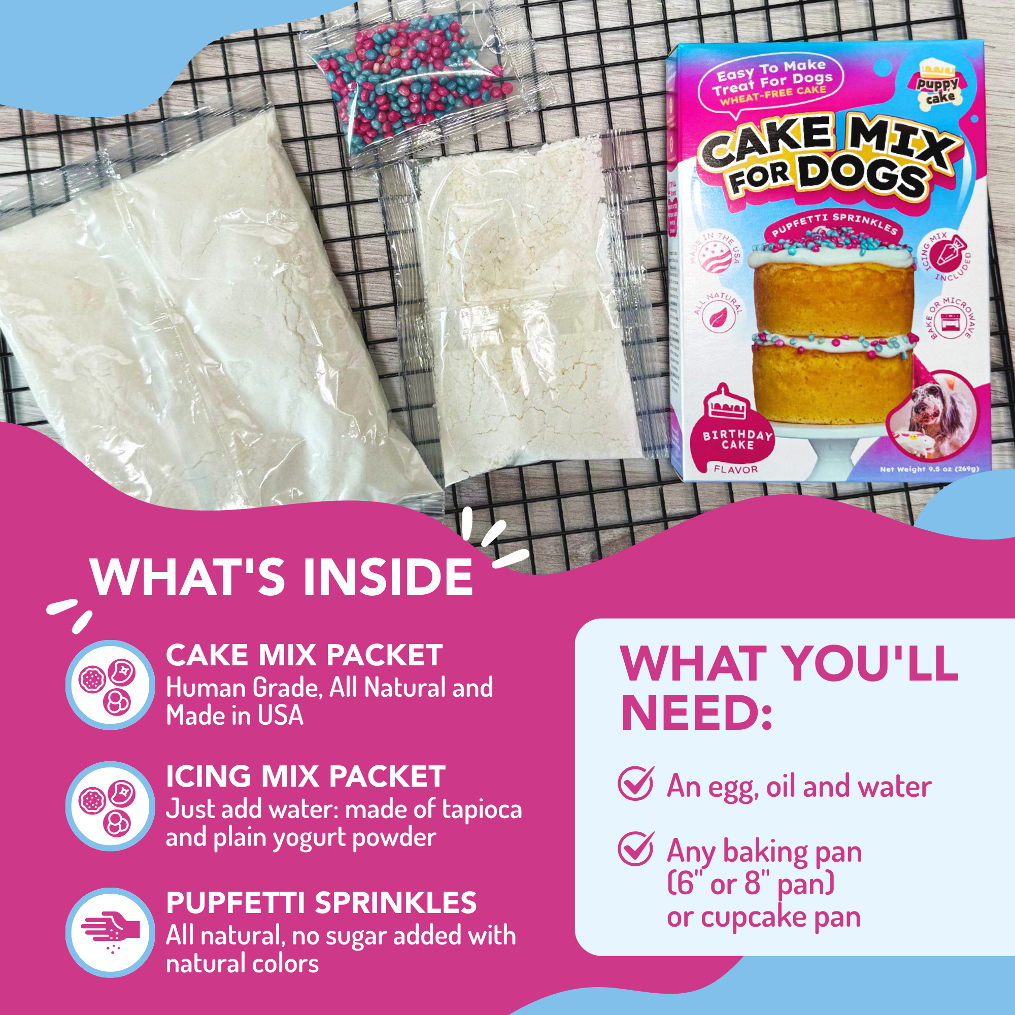 Puppy Cake LLC - Wholesale Pet Treats - Dog - Puppy Cake - Dog Birthday Cake Mixes with Icing8