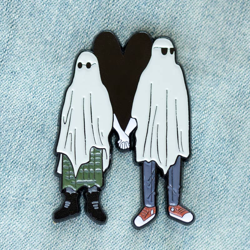 Ectogasm - Venta al por mayor Botón/prendedor - Alfiler esmaltado Emo Ghost Couple, regalo romántico para Halloween2