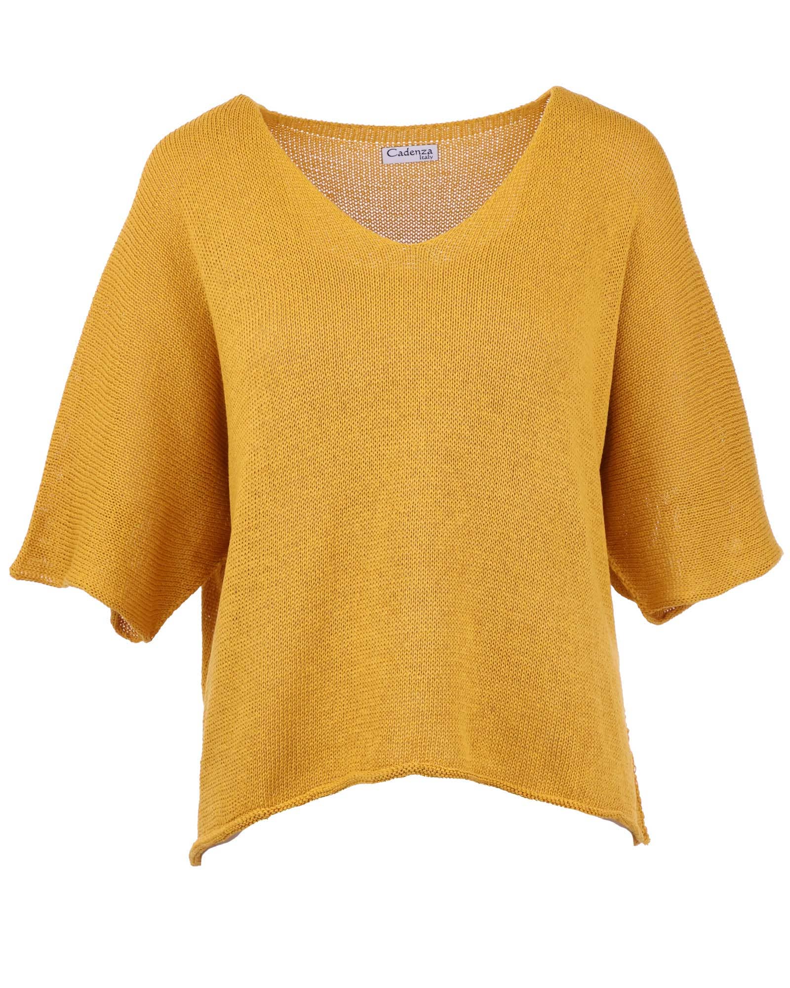 Cadenza Italy Ltd - Wholesale Knit Top - Women's - Cotton Blend V Neck Tunic Top3